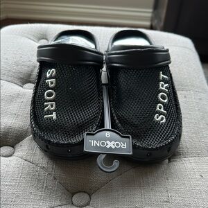 Black Mesh Sport Clogs